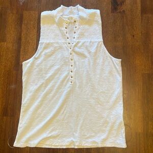 Nation LTD white sleeveless tee snaps